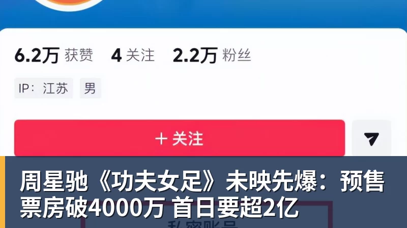 FB体育周星驰《功夫女足》未映先爆：预售票房破4000万 首日要超2亿
