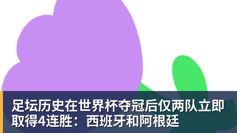 FB体育足坛历史在世界杯夺冠后仅两队立即取得4连胜：西班牙和阿根廷